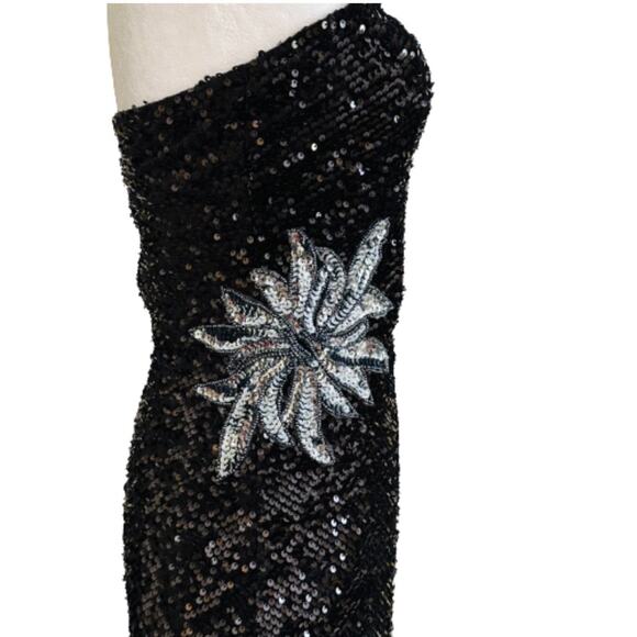 Gianni Bini Dress Vida Black Sequin Strapless Formal Black Tie Midi Size 2 NEW - Picture 4 of 15